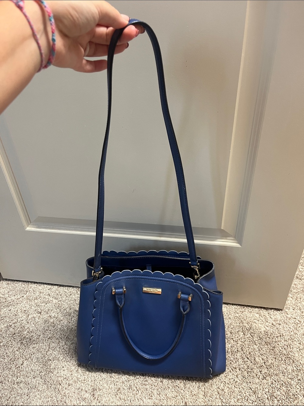 kate spade Blue Scalloped Leather Handbag - Picture 5 of 5